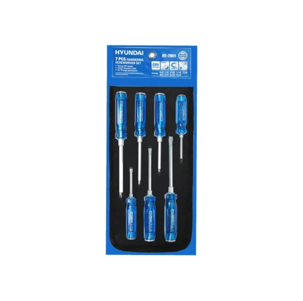 ست پیچ گوشتی ضربه‌خور 7 عددی هیوندای مدل HT-7801