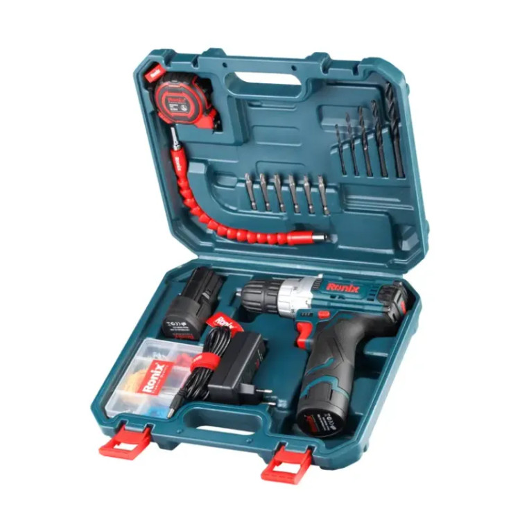 کیت 19 پارچه دریل شارژی 12 ولت رونیکس کد RS-8613