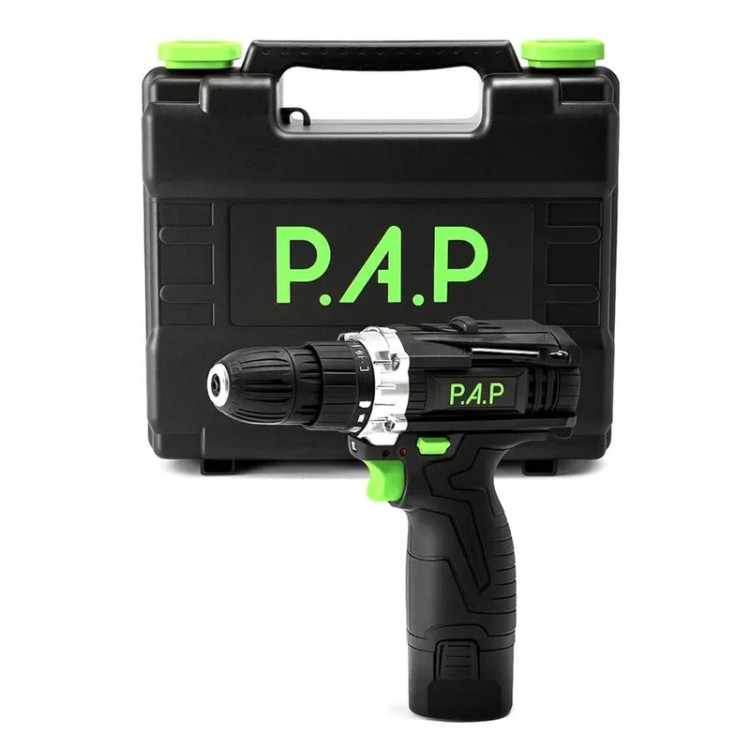 دریل شارژی 12 ولت PAP کد CD-1201 تک باتری با کیف