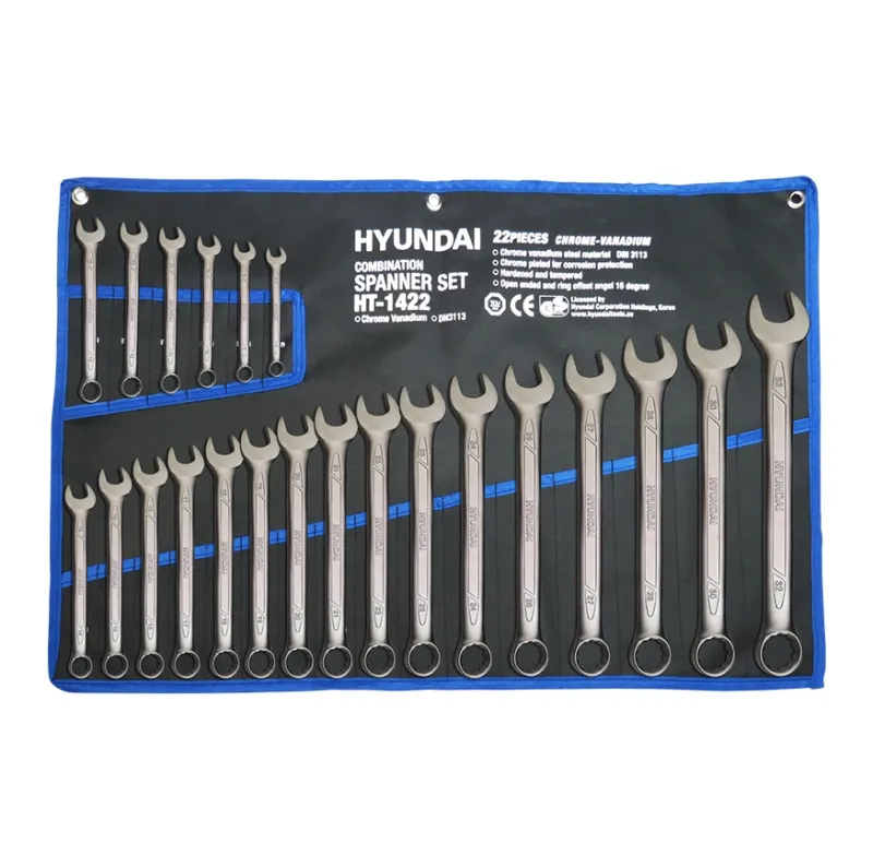ست آچار یکسر تخت یکسر رینگ کیفی 22 پارچه هیوندای کد HT-1422